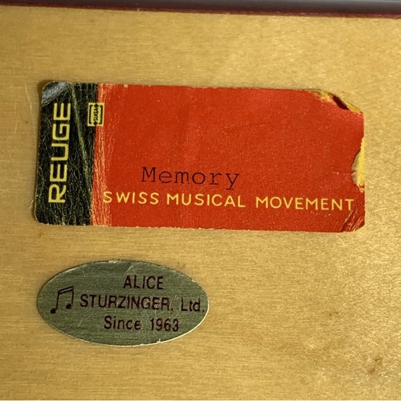 Alice Sturzinger Romance Italy Burl Swiss Movement Music Box Floral Design + Key - Picture 5 of 10